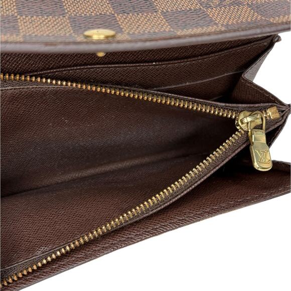 Louis Vuitton Damier Ebene Portefeuille Sarah Wallet Authentic Made In Spain - Picture 13 of 16